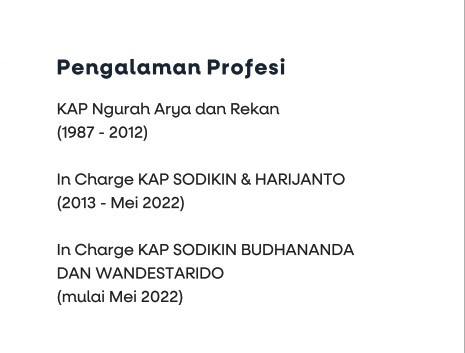 pengalaman profesi pusat